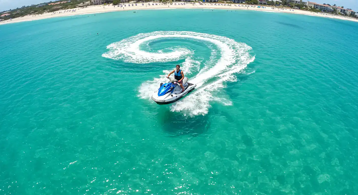 Rider enjoying a Sarasota jet ski adventure near Siesta Key